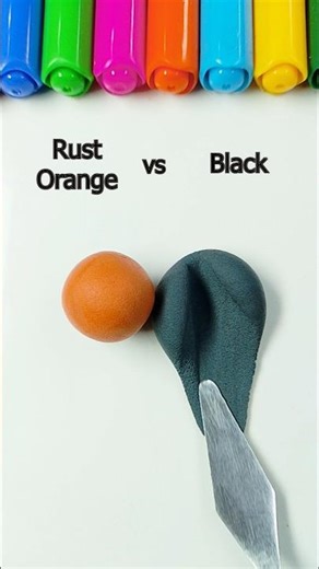 Rust Orange vs Black mixed colors #colormixing #flagmixing #satisfying