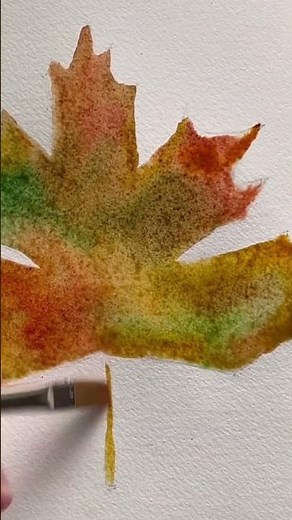 Easy leaf acquarello facile