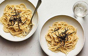 This simple five-ingredient creamy miso pasta is loaded with flavor