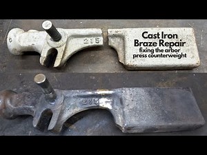 How to Braze Cast Iron. A rookie saves a broken counter weight for an arbor press.
