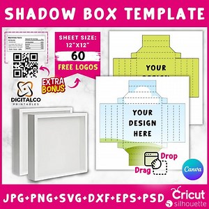 Shadow Box Template , Shadow Box Frame Template , Shadow Box Paper , 3d Shadow Box , Shadow Box Frame Cutting Template, Canva Drag and Drop - Etsy