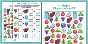 3D Shapes I Spy and Add to 20