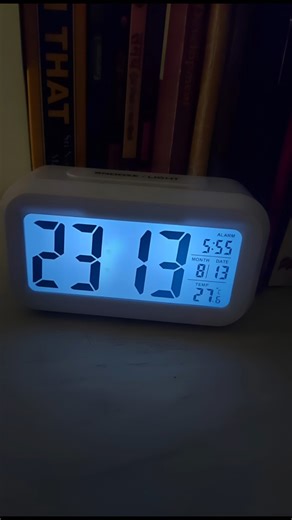 Digital alarm clock with date & temperature | Best digital table clock for students & office desk