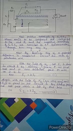 comparison of emf's of two cells using potentiometer #physics #ncert #class12th