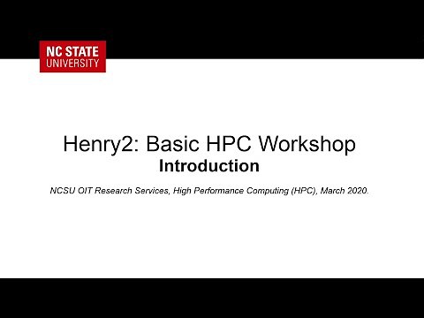 Henry2: Basic HPC Workshop: Introduction