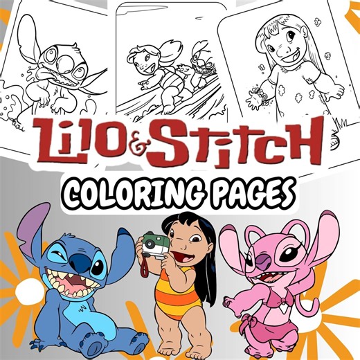 Lilo's & Stitch's Coloring Pages | 43 Kids Activity Sheets (PDF Download) - Etsy