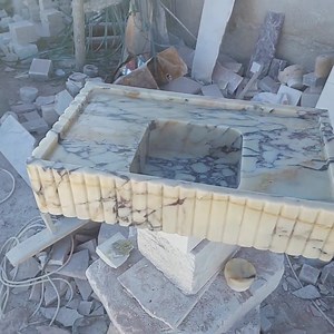 Handmade Custom Size Calacatta Viola Marble Sink: Wall Mounted Fluted Grooved Front Bathroom Sink - Etsy Canada