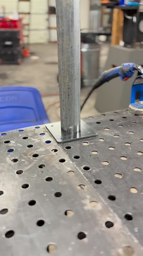 Needing that rotary positioner! Turning scraps into a nice set of superficial fence posts. Manual tools can always do the job, it might just take a little longer and look a little cooler. #fabrication #welding #migweld #pipeweld #customfence #customfabrication #steel #michigan #petoskey #nomich #farm #fencing #customgate #weldingpositioner #rotarytool | Custom Cut and Build LLC