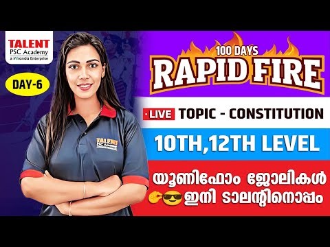 10 TH 12 TH LEVEL 100 DAYS LIVE CLASS DAY 6 |KERALA PSC | Talent Academy