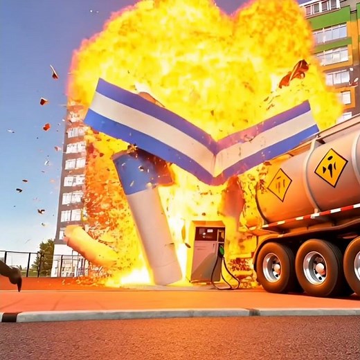 Gas Station Gets OBLITERATED by Tanker Truck 💥 #carsimulator