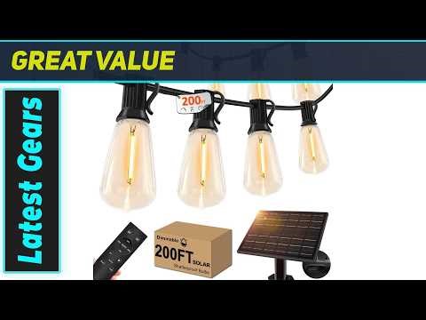 `Amazing 200ft Solar String Lights: Ultimate Outdoor Ambiance!