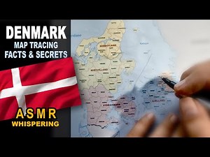 ASMR geography facts: Tracing DENMARK map outline with regions best known facts explained