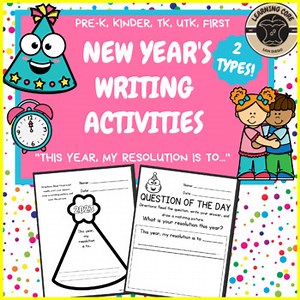 New Year 2023 Worksheets - PreK, Kindergarten, TK, First Grade Writing Activity
