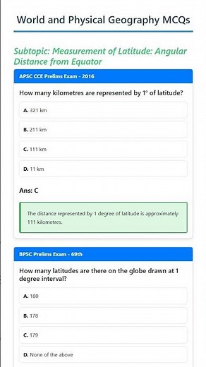 Measurement of Latitude: Angular Distance from Equator