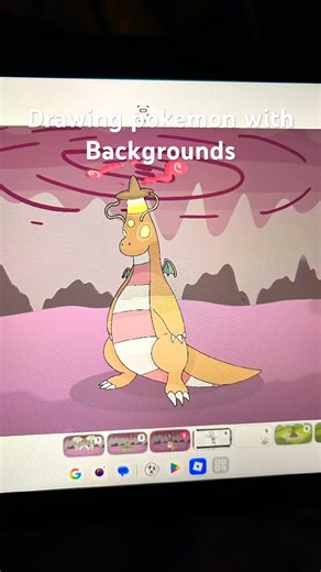 Drawing backgrounds for my pokemon #pokemon #fakemon