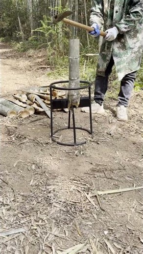 Splitting Bamboo is So Easy with This Tool!