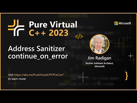 Address Sanitizer continue_on_error | Pure Virtual C++ 2023
