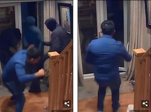 Wow! Courageous Man Fights Off Four Masked Robbers Who Broke Into His Home At Night (Video)