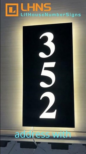 Custom Illuminated House Number Sign Front & Backlit LED Metal Plaque