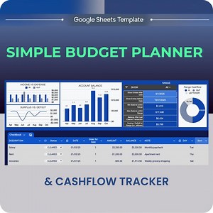 Simple Budget Planner & Cashflow Tracker - Google Sheets Template - Etsy UK