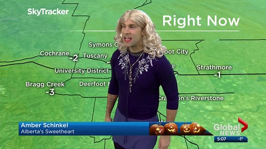 Jordan Witzel dresses as Amber Schinkel for Halloween 2017