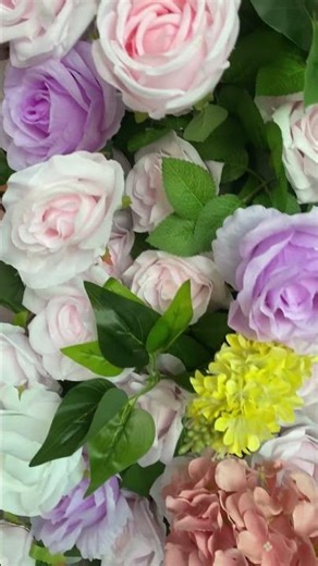 Blue & Pink Rose Hydrangea Flower Wall | Elegant Wedding Backdrop