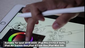 Stylus Pen for Ipad with Tilt Pressure-Sensitive, Palm Rejection, No Bluetooth Needed, Finely tip, Active Capacitive Pencil for 2018-2021 Ipad Version, for iPad 8/7/6, Air 4/3, Mini 5, Ipad Pro