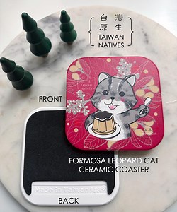 Taiwan Leopard Cat Ceramic Coaster - Made in Taiwan | [台灣原生]系列 石虎吸水陶瓷杯墊 -台灣鶯歌製造 - Etsy
