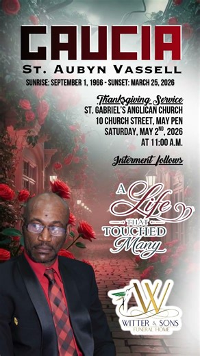 Gaucia St. Aubyn Vassell - A Life That Touched Many!