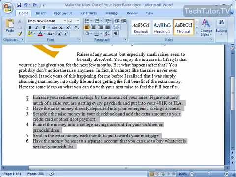 Create a Text Box From Existing Text in Word 2007