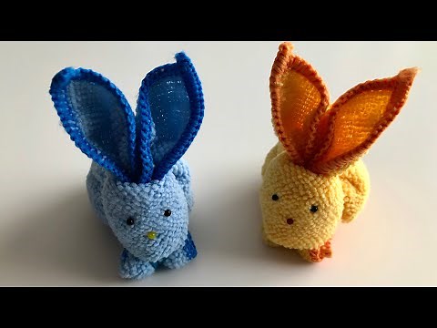 Geschenke selber machen - Hasen basteln mit einem Handtuch - Easter Bunny - Ostern Bastelideen DIY