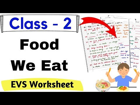 Food We Eat Worksheet for Class 2| EVS Worksheet for Class 2 | EVS for Class 2| Grade 2 EVS Our Food