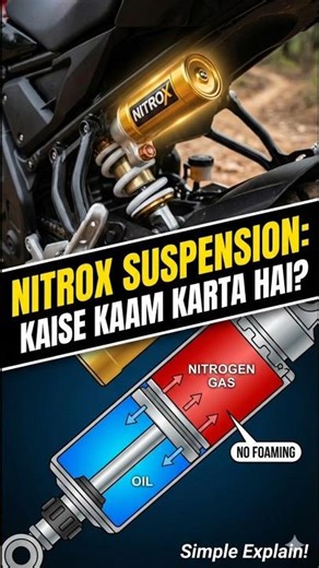 Nitrogen Suspension Explained in bikes 🔥 working of Nitrox suspension #shorts #cartech #biketech