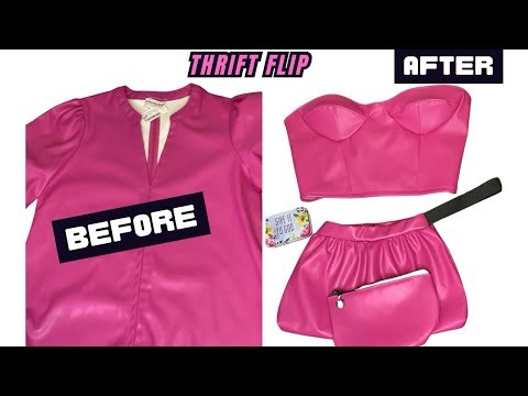 Watch me revamp an oversized shirt into a corset and clutch/pouch