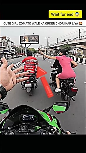 Cute Girl Caught Stealing Zomato Delivery 😱💥 MOTOVLOG #shortsfeed #viralahorts #bike #zx10r