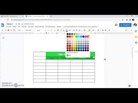 Bordes y fondos de tablas en documentos de google