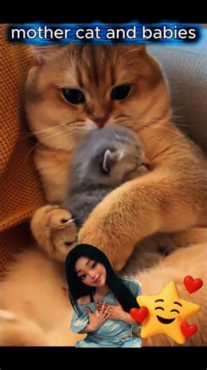 Mam cats and baby #cat #cats #animals #baby #mam #shorts