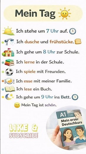 Mein Tag ☀️ | Simple 🇩🇪 A1 | Daily Routine | Slow German#germanforbeginners #learngerman