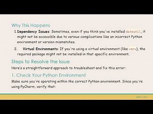 Solving the dateutil: No module named 'dateutil' Error in Python
