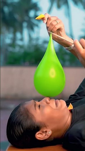 Water Balloon Cutting Challenge 😂💧 Face wash 🤣 #short #shorts