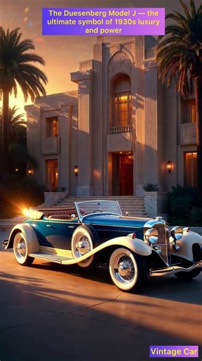 American Vintage Car 1930s - Duesenberg Model J, 1928. Hollywood glamour on wheels — masterpiece.