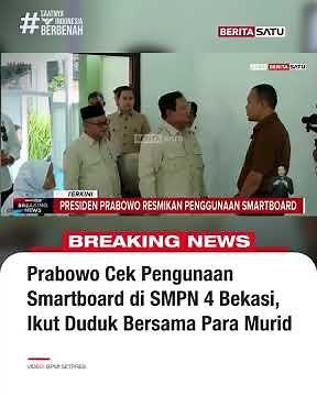 Prabowo Cek Penggunaan Smartboard di SMPN 4 Bekasi, Ikut Duduk Bersama Murid #beritasatu