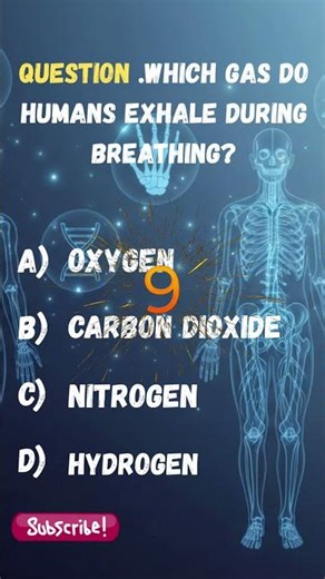 "Which Gas Do Humans Exhale During Breathing? 🌬️ | Human Anatomy Quiz #shorts "