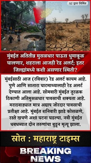 IMD Rain Alert: मुंबईत आजही Red Alert! पुणे-साताऱ्याला घाटमाथ्यावर मुसळधार