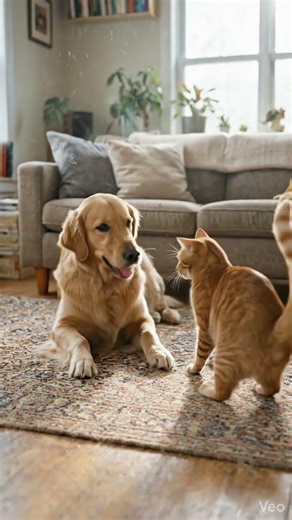 Cat and Dog Playing