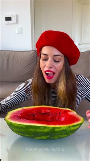 Cat vs. Watermelon: The Ultimate Taste Test! 😂🐾🍉