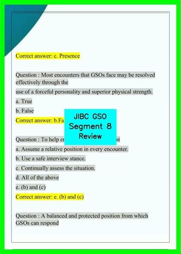 JIBC GSO Segment 8 Review video