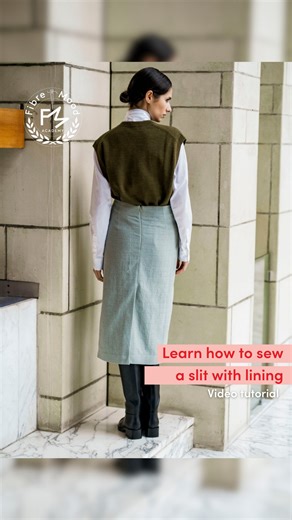 Fibre Mood on Instagram: "Sewing a slit with lining adds a whole new level of professionality to your handmade skirt 🪡 With this Fibre Mood Academy we show you step by step how you can master a slit with lining. Go to our Fibre Mood YouTube channel and get started 🚀 #fibremood #sewingmagazine #fibremoodacademy #sewsewsew"