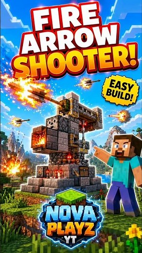 🔥 How to Make a Fire Arrow Shooter in Minecraft! Easy Build Tutorial #Shorts