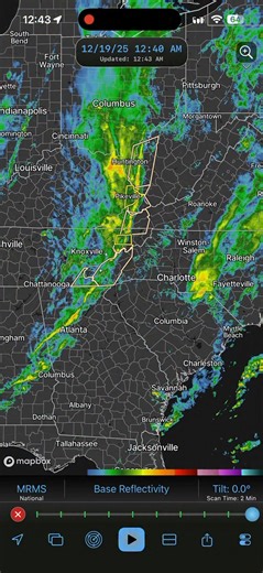 12:44 am Radar Check. Here comes the cold front with gusty winds maybe even a clap of thunder heading to the mountains right now. #wncwx #ncwx | Brad Panovich Meteorologist